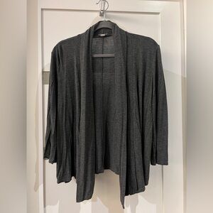 J.Jill Waterfall Open Cardigan with Stretch Dark Gray LP EUC